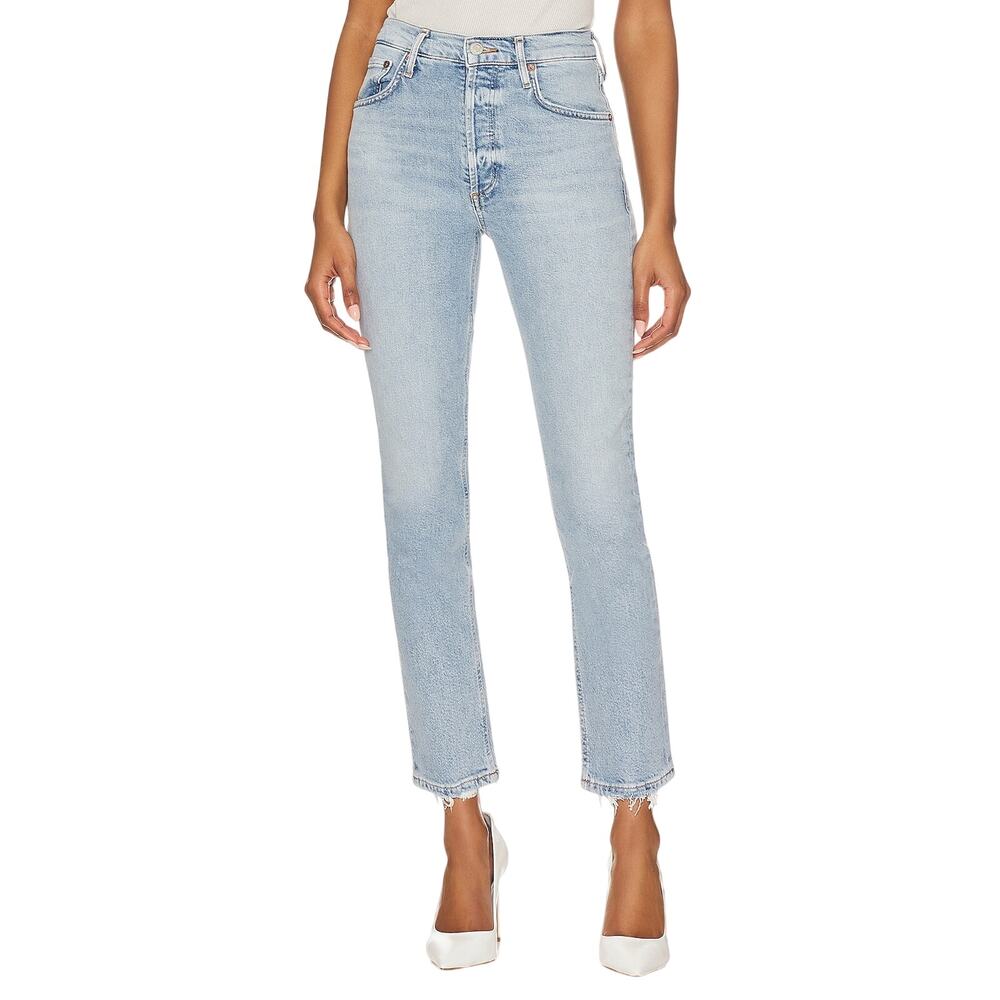 Agolde High Rise Straight Crop Dynamic Riley Denim Jeans Size 25